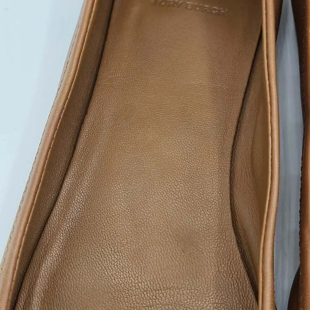 Tory Burch Minnie Travel Ballet Flats Tan (Carmel) size 8